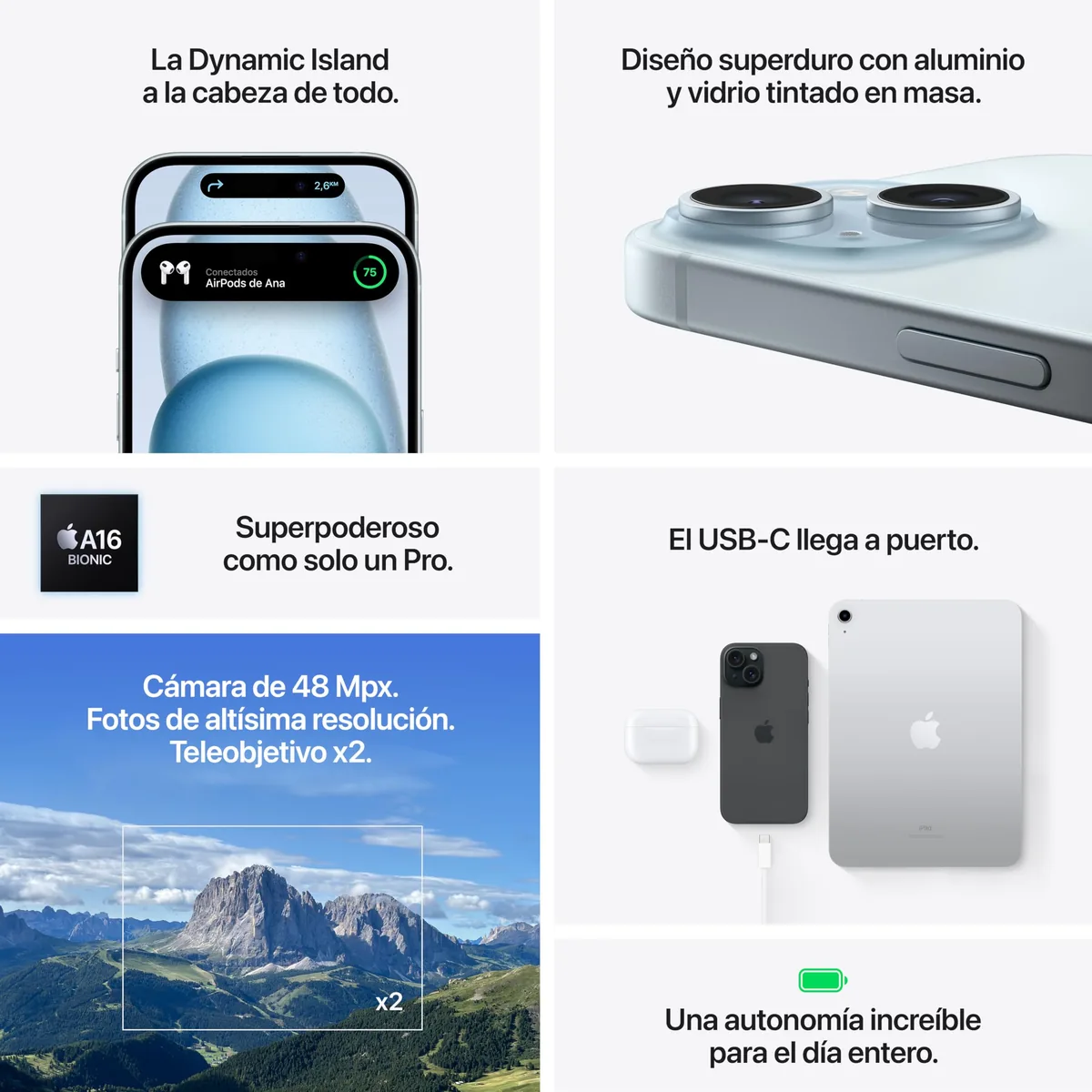 Apple iPhone 15 (256 GB) - Azul — imagen 5