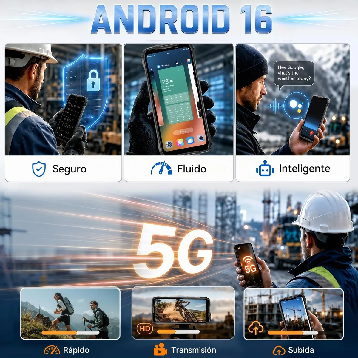 Blackview BL7000 Pro 5G Móvil Irrompible 7500mAh/750nits/20MP/Visión Noct — imagen 3