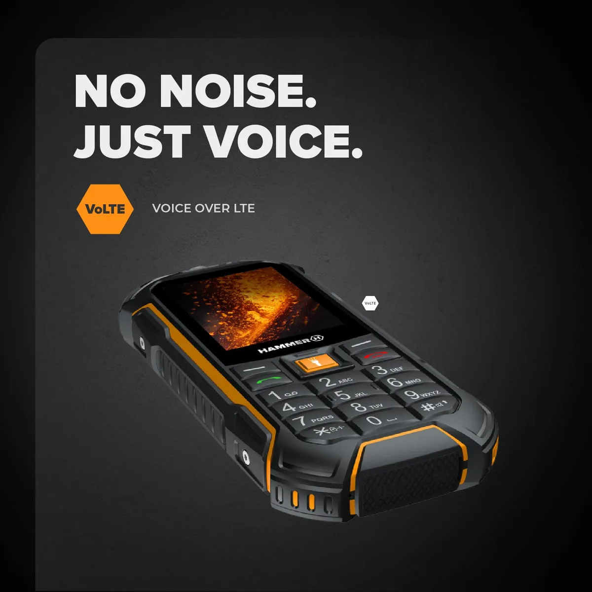 Hammer Boost 2 LTE móvil Robusto 4G IP68, teléfono de Obra con Teclas Grandes, Pantalla 2,4", Dual SIM, batería 3500 mAh de Larga duración, Negro-Naranja — imagen 4