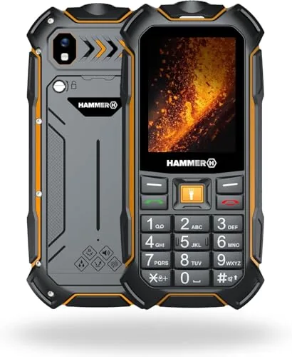 Hammer Boost 2 LTE móvil Robusto 4G IP68, teléfono de Obra con Teclas Grandes, Pantalla 2,4", Dual SIM, batería 3500 mAh de Larga duración, Negro-Naranja — imagen 7