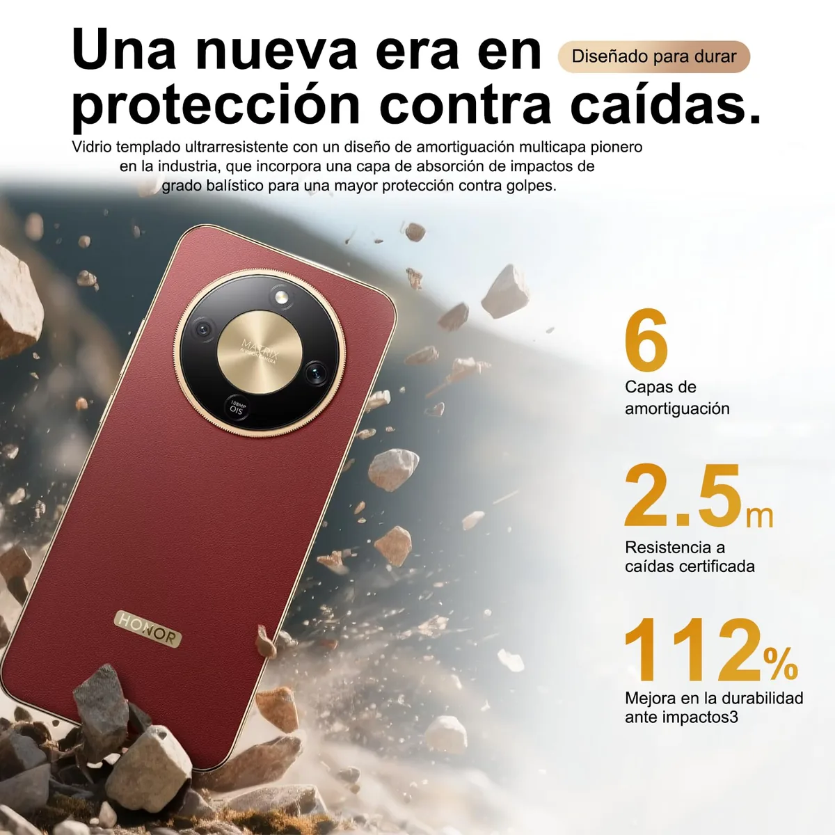 HONOR Magic8 Lite Smartphone, Pantalla AMOLED de 6,79 Pulgadas, Triple Resistencia IP68/IP69K, batería de 7500 mAh, cámara de 108 MP con OIS, Doble SIM, NFC. (Reddish Brown, 256, GB, 8, GB) — imagen 4
